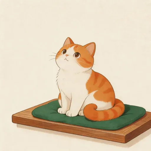 An orange and white cat, the illustration for 猫 in the Japanese vocabulary selection